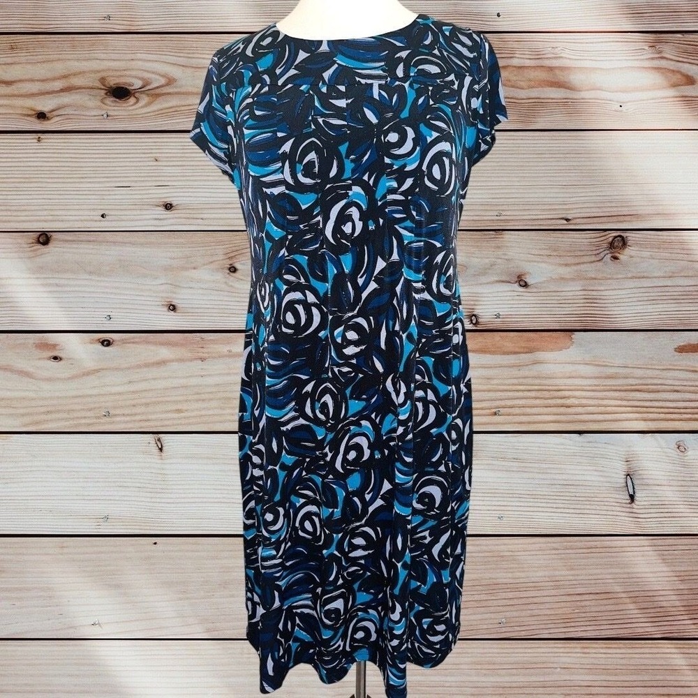 M1 A Pea‎ in a Pod Maternity Blue Black dress women's Small Rose